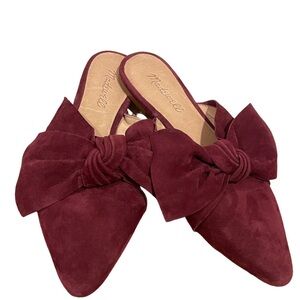 Madewell Red Mule-style Shoes with Bow Detail Size 7